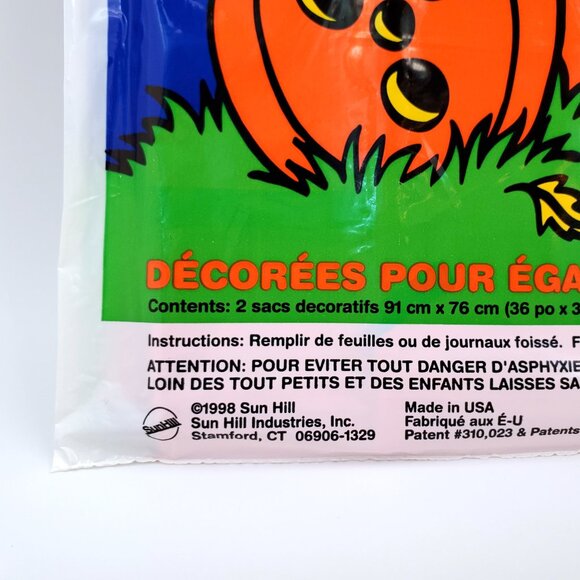 Vintage “Stuff-A-Pumpkin” Lawn & Leaf Bags – Set of 2 – NEW - Picture 3 of 6